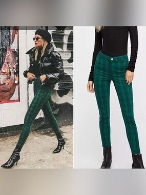 Green free people Plaid Pants